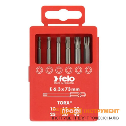 Набор бит FELO PROFI INDUSTRIAL TORX T10/T15/T20/T25/T30/T40 x73 мм (03691716)