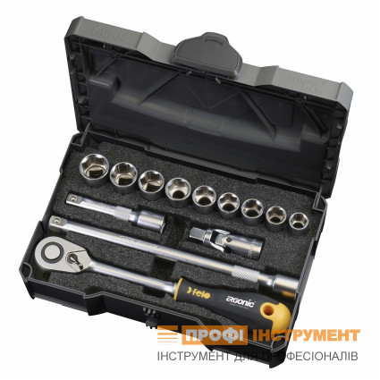 FELO 1/2" Socket Head Set 13 pcs with ERGONIC Ratchet in Plastic Case (05681318) FELO 1/2" Socket Head Set 13 pcs with ERGONIC Ratchet in Plastic Case (05681318)