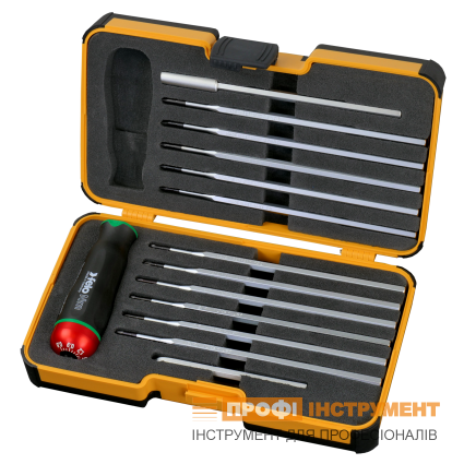 Отвертка динамометрическая FELO 0,6-1,5 Нм с набором стержней TORX, IP, SL, PH, PZ (10099116)