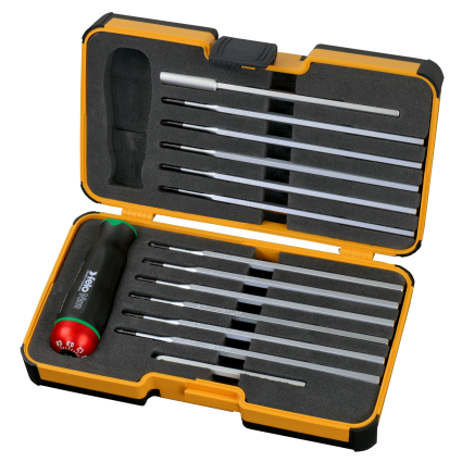 Отвертка динамометрическая FELO 0,6-1,5 Нм с набором стержней TORX, IP, SL, PH, PZ (10099116)