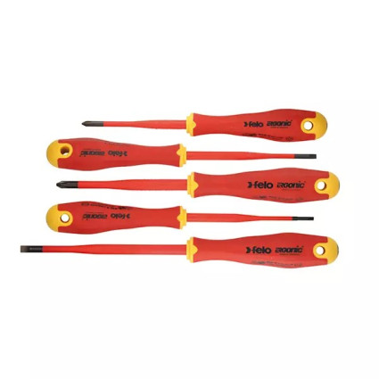 FELO Ergonic VDE E-slim 1000V Dielectric Screwdriver Set (41385198)