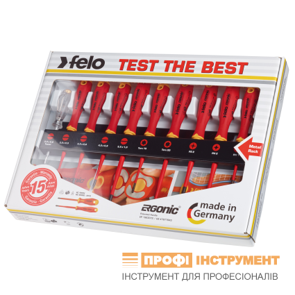 FELO Ergonic VDE E-slim 1000V Dielectric Screwdriver Set (41391093) FELO Ergonic VDE E-slim 1000V Dielectric Screwdriver Set (41391093)
