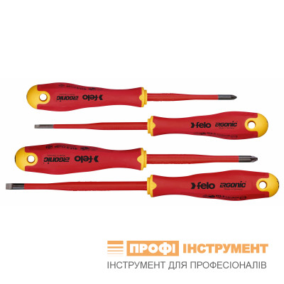 Набір викруток діелектричних FELO ERGONIC VDE E-Slim 1000 V SL/Z 4 шт (41784198)