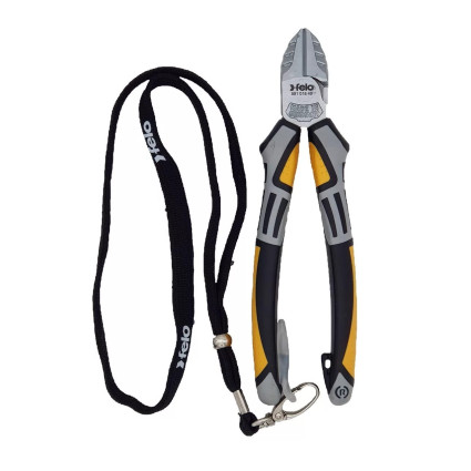 FELO side cutters 180 mm, DIN ISO 5749 three-component handles, protection against hand slippage, strap attachment (59101840)