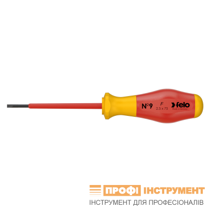 Dielectric screwdriver FELO SL 1000V 2.5x0.4x75x80 mm (91302590)