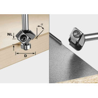 Replacement knives for chamfering cutter S8 HW 45° D27 12x12 KL