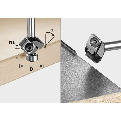 Replacement knives for chamfering cutter S8 HW 45° D27 12x12 KL