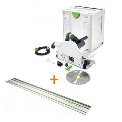 Комплект Пила дисковая погружная FESTOOL TS 75 EBQ-Plus + Шина-направляющая FS 2400/2