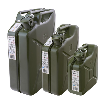 Metal canister GELG 10 L color OLIVE GREEN (RAL6003) DIN 7274 (30-04-21-3101)