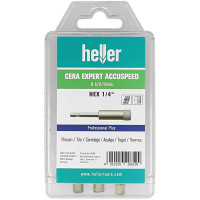 Набор сверл HELLER алмазных 6/8/10 мм CERA EXPERT Accu-Speed ??3шт.; 6-гр. хвостовик; гранит, черепица, керамогранит, кафель, стекло, мрамор (29619)