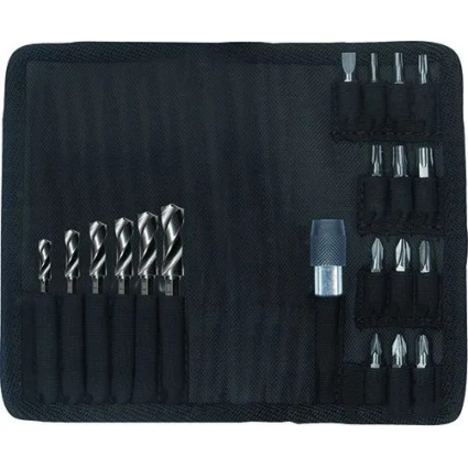 Набор бит и сверл по металлу HELLER 2/3/4/5/6/8мм QuickBIT HSS-G Super, 1/4" 6-гранный хвостовик, 1 адаптер, 13 бит (26572)