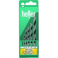 Набор сверл HELLER по дереву 3/4/5/6/8 мм HSS Turbo, 5 ед. (28817)