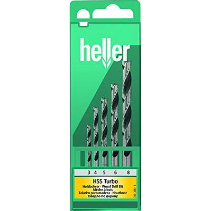Набор сверл HELLER по дереву 3/4/5/6/8 мм HSS Turbo, 5 ед. (28817)