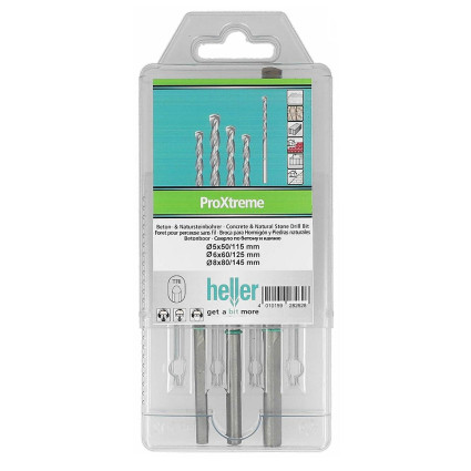 Набор буров HELLER по бетону PROXTREME 5/6/8 мм. 3 шт. (28262)