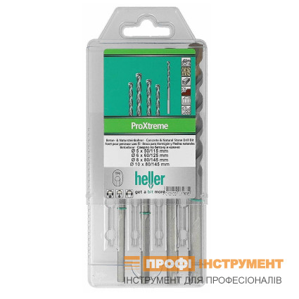 Набор буров HELLER по бетону PROXTREME 5/6/8/10 мм. 4 шт. (28263)