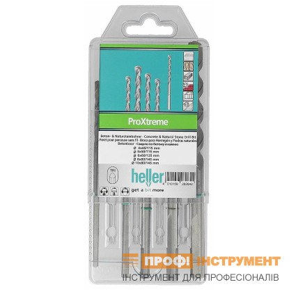 Набор буров HELLER по бетону PROXTREME 4/5/6/8/10 мм. 5 шт. (28264)