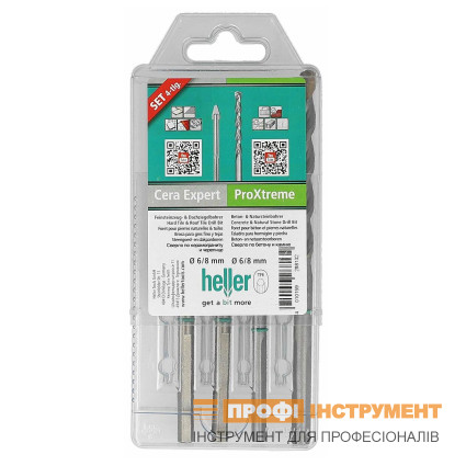 Набор буров HELLER по бетону PROXTREME 6/8 мм. и CeraExpert 6.8 мм. 4 шт. (28813)