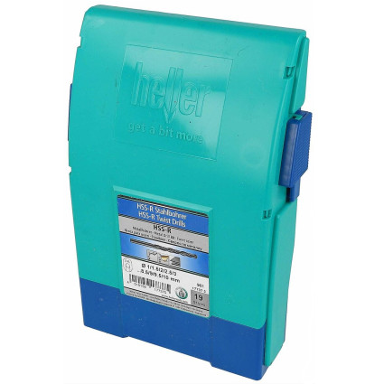 Набор сверл HELLER по металлу HSS-R 1-10 мм. 19 шт. шаг 0.5 мм (17737)