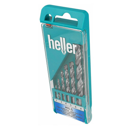 Набор сверл HELLER по металлу HSS-G Super 2/3/4/5/6/8 мм. 6 шт. (17731)