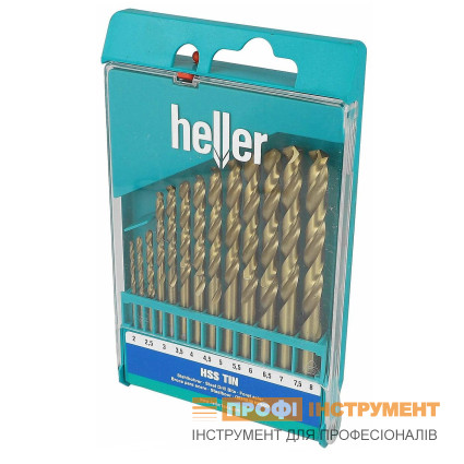 Набір свердл HELLER по металу HSS TiN 2-8 мм. крок 0.5 мм. 13 шт. (29351)