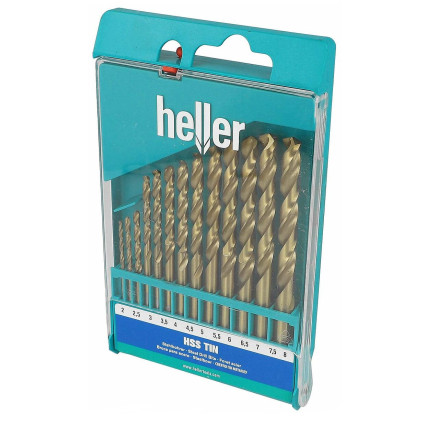 Набор сверл HELLER по металлу HSS TiN 2-8 мм. шаг 0.5мм. 13 шт. (29351)
