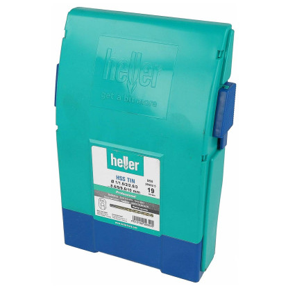 Набор сверл HELLER по металлу HSS TiN 1-10 мм. шаг 0.5мм. 19 шт. (29352)
