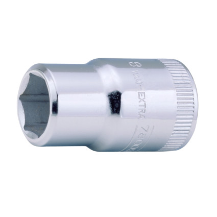 Socket head 6-sided 17 mm, 1/2" square, polished CrV steel, dynamic profile,