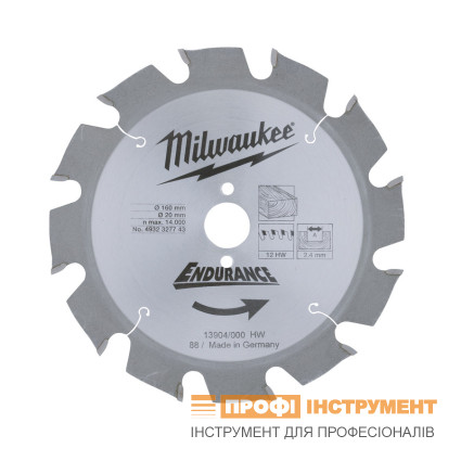 Диск пильный 184х2.0х30  мм MILWAUKEE ( МИЛУОКИ ) Z 54; дерево; ДСП; фанера; пластик; гипсокартон; шлакобетон; цветные металы