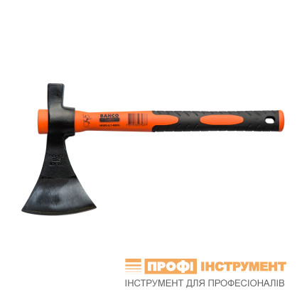 Tourist ax 1070 g, short multifunctional ax, straight 3-component handle with non-slip grip
