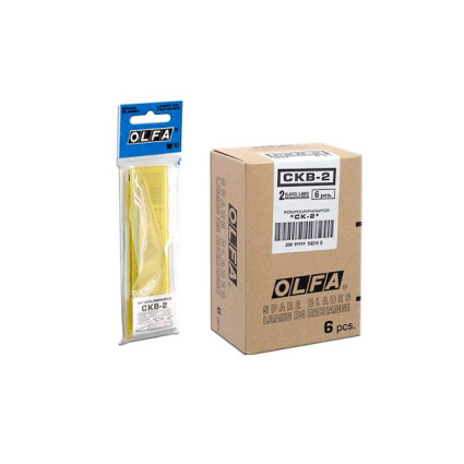 Лезо Olfa CKB-2 из нержавеющей стали 105х55х20х1,2 мм, блистер 2 шт, для ножа СК-2 (604510)