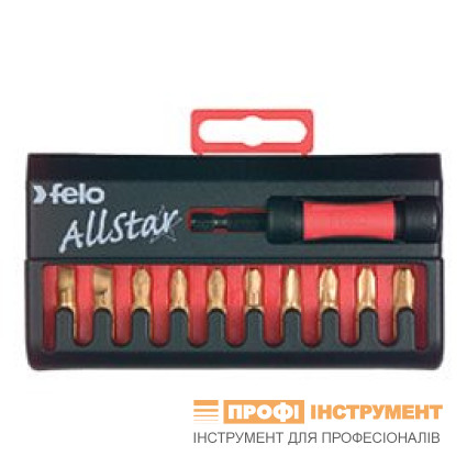 Держатель бит магнитный с ограничителем глубины завинчивания + набор бит TIN 10шт; C 6.3.