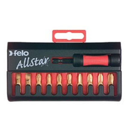 Держатель бит магнитный с ограничителем глубины завинчивания + набор бит TIN 10шт; C 6.3.