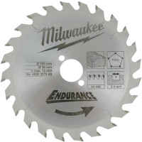 Диск пильный 184х1.8х30  мм MILWAUKEE ( МИЛУОКИ ) Z 24; дерево; ДСП; фанера; пластик; гипсокартон; шлакобетон