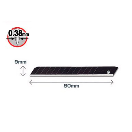 Лезвие Olfa ABB-50 ExcelBlack черное сегментированное 9мм 50шт (131511)