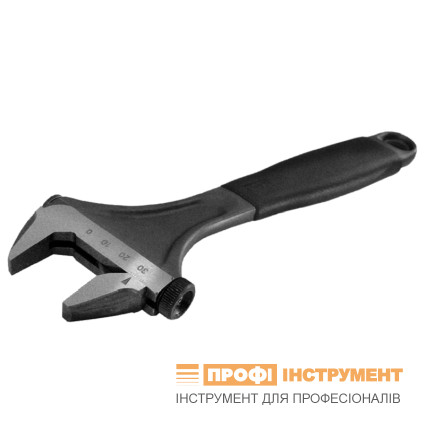 Wrench adjustable with jaw adjustment from the end, capture 27mm, hardened, ergo handle,