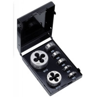 A set of dies M3-4-5-6-8-10-12, HSS, DRILBOX,