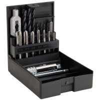 Tap set 1 pc, М3-4-5-6-8-10-12 and drills 2,5/3,3/4,2/5,0/6,8/8,5/10,2mm + tap holder, HSS-G, Tap set 1 pc, М3-4-5-6-8-10-12 and drills 2,5/3,3/4,2/5,0/6,8/8,5/10,2mm + tap holder, HSS-G,
