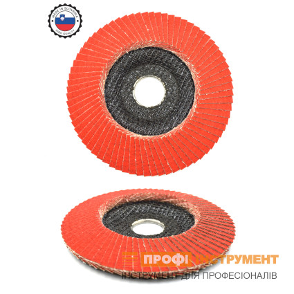 Круг шлифовальный лепестковый PROFITOOL INDUSTRIAL 125x22,23 мм; CERAMIC 120; черные и цветные металлы, нержавеющая сталь, дерево (72039)