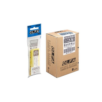 Лезвие Olfa KB4-R/5 перьевое 5шт 38x8x0,45мм из углеродистой стали с двойным углом заточки AK-4, HS-1 (551550)