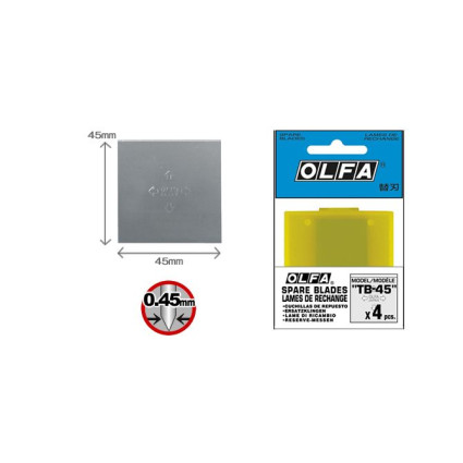 Лезвие Olfa TB-45 4шт для скребка T-45 (856510)