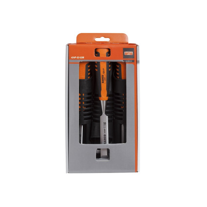 Set of chisels pro 3 pcs, (12, 18, 25) , impact-resistant 2-component ERGO handle,