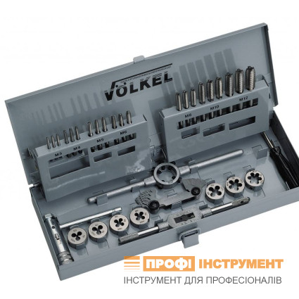 Набор метчиков VOLKEL (комплект 3 шт) и плашек M3-4-5-6-8-10-12, DIN 352, DIN 223 (DIN EN 22568), резьба DIN 13, Метчикодержатель VOLKEL №1,1/2, DIN 181 , метчикодержатель VOLKEL цанговый с трещоточкой №1, Плашкодержатель VOLKEL 25х9, DIN 225 (DIN EN 2256 Набор метчиков VOLKEL (комплект 3 шт) и плашек M3-4-5-6-8-10-12, DIN 352, DIN 223 (DIN EN 22568), резьба DIN 13, Метчикодержатель VOLKEL №1,1/2, DIN 181 , метчикодержатель VOLKEL цанговый с трещоточкой №1, Плашкодержатель VOLKEL 25х9, DIN 225 (DIN EN 2256