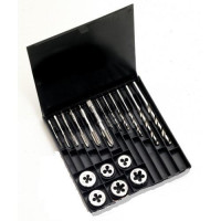 Набор метчиков VOLKEL машинных (комплект 1 шт) и плашек М3-4-5-6-8-10, форма В, ISO 529, HSS-G, резьба DIN 13, сверла 2,5х3,3х4,2х5,0х6,8х8, 5 мм, материалы до 900 Н/кв.мм, пластиковая коробка (80501)