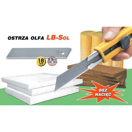Лезвие Olfa LB-SOL-10 несегментированное туба 10 шт (313510)