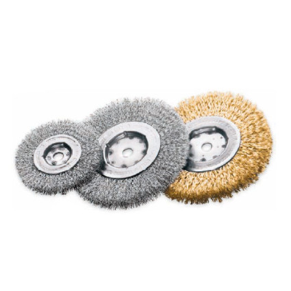 Cylindrical brush 125x12x12-20 mm, steel wire 0,3 mm, 8000 rpm