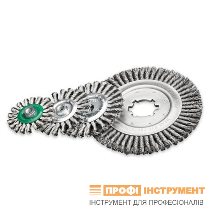 Щетка дисковая 200х22.2 мм; Скрученная жгутами стальная проволока 0.5 мм; Z36 жгутов; 9000 об / мин LESSMANN ( ЛЕСМАН )