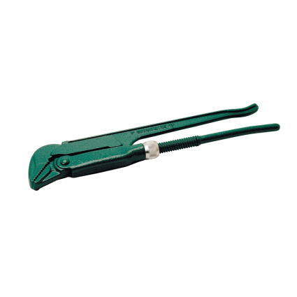 Pipe wrench, angular, jaw set up to 55mm (1 1/2"), forged, 45 degree jaws