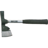 Hatchet-hammer with a paw 847g, gummed hollow steel handle, notched striker,