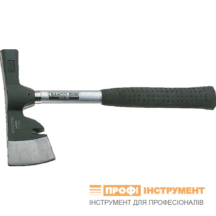 Сокирка-молоток з лапою 847г, загумована пустотіла сталева ручка, бойок з насічками.