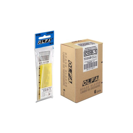 Лезвие Olfa COB-1 5-сегментов 15шт; с двойным углом заточки, для ножей CMP-1, CMP-1/DX (651512)